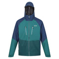 Admiral Blue-Pacific Green - Front - Regatta Mens Sacramento VIII Waterproof Jacket