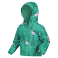 Jellybean Green - Side - Regatta Childrens-Kids Muddy Puddle Dinosaur Peppa Pig Waterproof Jacket