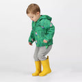 Jellybean Green - Close up - Regatta Childrens-Kids Muddy Puddle Dinosaur Peppa Pig Waterproof Jacket