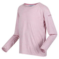Violet - Side - Regatta Childrens-Kids Burlow Marl Long-Sleeved T-Shirt