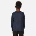 Admiral Blue - Close up - Regatta Childrens-Kids Burlow Marl Long-Sleeved T-Shirt