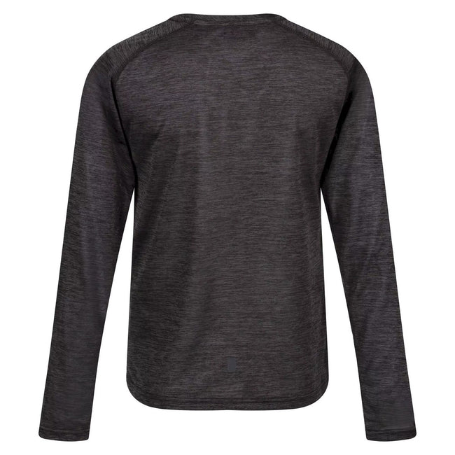 Dark Grey - Back - Regatta Childrens-Kids Burlow Marl Long-Sleeved T-Shirt