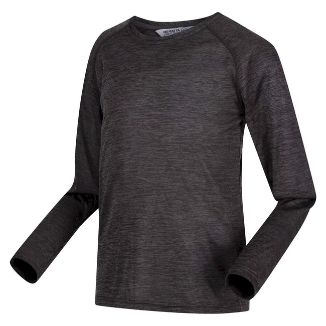 Dark Grey - Side - Regatta Childrens-Kids Burlow Marl Long-Sleeved T-Shirt