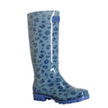 Ice Grey-Slate Blue - Pack Shot - Regatta Womens-Ladies Wenlock Animal Print Wellington Boots