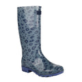 Ice Grey-Slate Blue - Front - Regatta Womens-Ladies Wenlock Animal Print Wellington Boots