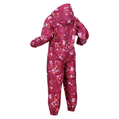 Berry Pink-Autumn - Lifestyle - Regatta Childrens-Kids Pobble Peppa Pig Puddle Suit