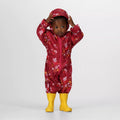 Berry Pink-Autumn - Close up - Regatta Childrens-Kids Pobble Peppa Pig Puddle Suit