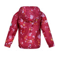Berry Pink-Autumn - Back - Regatta Childrens-Kids Floral Peppa Pig Packaway Waterproof Jacket