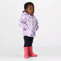 Pastel Lilac - Side - Regatta Childrens-Kids Muddy Puddle Peppa Pig Polka Dot Padded Waterproof Jacket