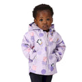 Pastel Lilac - Front - Regatta Childrens-Kids Muddy Puddle Peppa Pig Polka Dot Padded Waterproof Jacket