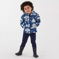 Space Blue - Pack Shot - Regatta Childrens-Kids Muddy Puddle Peppa Pig Winter Scene Padded Waterproof Jacket