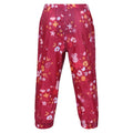 Berry Pink - Back - Regatta Childrens-Kids Floral Peppa Pig Packaway Waterproof Trousers