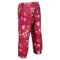 Berry Pink - Lifestyle - Regatta Childrens-Kids Floral Peppa Pig Packaway Waterproof Trousers