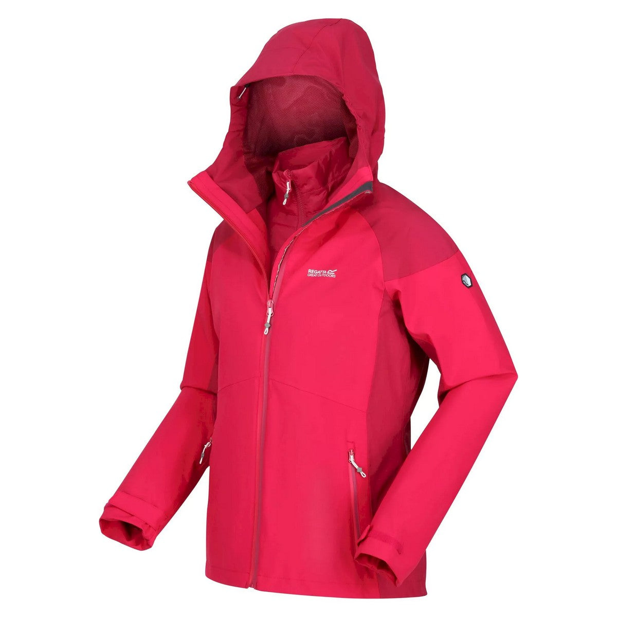 Pink Potion-Berry Pink - Pack Shot - Regatta Womens-Ladies Wentwood VII 2 in 1 Waterproof Jacket