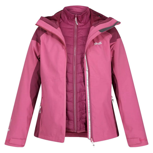 Violet-Amaranth Haze - Front - Regatta Womens-Ladies Wentwood VII 2 in 1 Waterproof Jacket