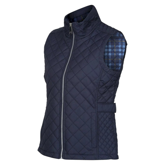 Navy - Side - Regatta Womens-Ladies Charleigh Checked Quilted Body Warmer