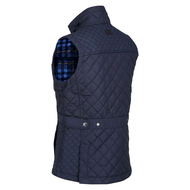 Navy - Lifestyle - Regatta Womens-Ladies Charleigh Checked Quilted Body Warmer