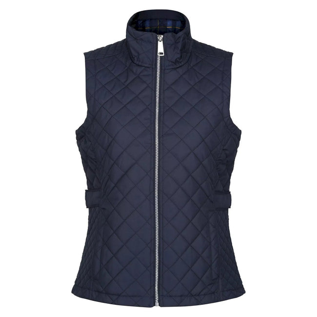 Navy - Front - Regatta Womens-Ladies Charleigh Checked Quilted Body Warmer