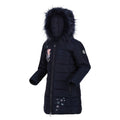 Navy - Side - Regatta Girls Peppa Pig Flowers Padded Jacket