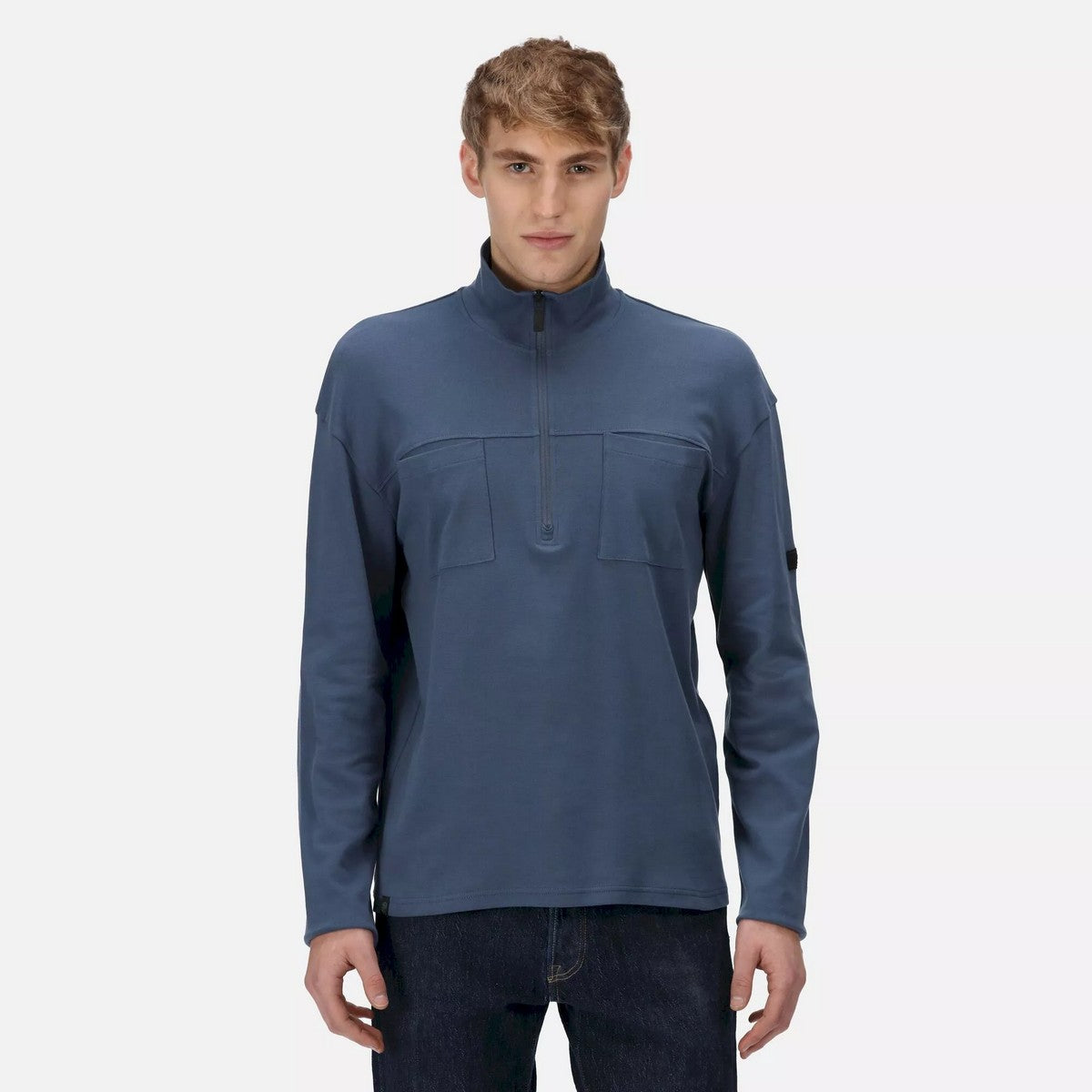 Dark Denim - Close up - Regatta Mens Ferdo Fleece Top