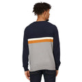Navy-Storm Grey - Close up - Regatta Mens Kaelen Colour Block Knitted Jumper