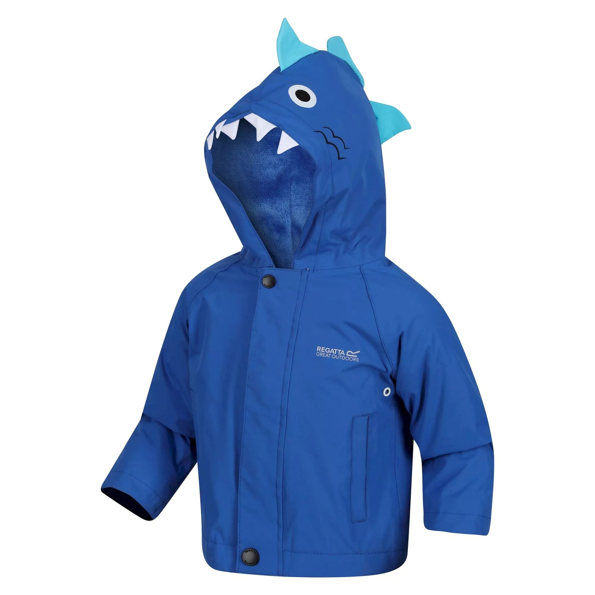 Nautical Blue - Side - Regatta Childrens-Kids Shark Waterproof Jacket