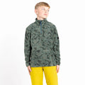 Green - Lifestyle - Dare 2B Childrens-Kids Cushy Geometric Half Zip Fleece Top
