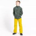 Green - Close up - Dare 2B Childrens-Kids Cushy Geometric Half Zip Fleece Top
