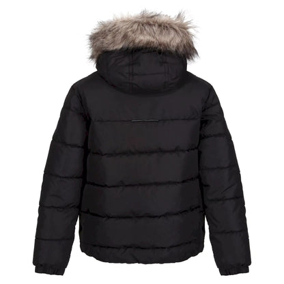 Black - Back - Regatta Childrens-Kids Faux Fur Trim Parka