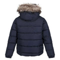 Navy - Back - Regatta Childrens-Kids Faux Fur Trim Parka