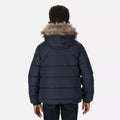 Navy - Close up - Regatta Childrens-Kids Faux Fur Trim Parka