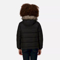 Black - Close up - Regatta Childrens-Kids Faux Fur Trim Parka