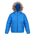 Blue - Front - Regatta Childrens-Kids Faux Fur Trim Parka