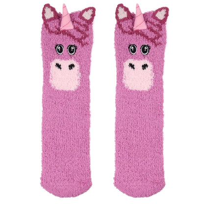 Radiant Orchid - Front - Regatta Childrens-Kids Mudplay Unicorn Socks