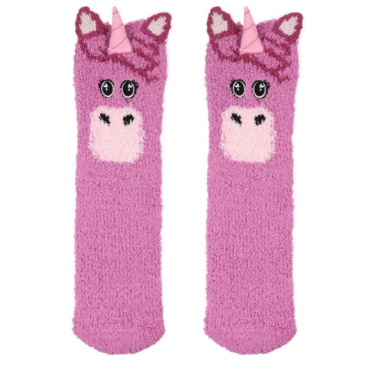 Radiant Orchid - Front - Regatta Childrens-Kids Mudplay Unicorn Socks