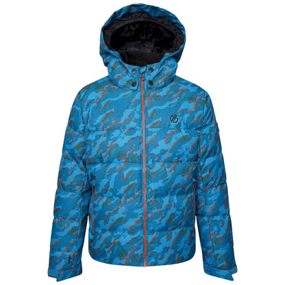 Fjord Blue - Front - Dare 2B Boys All About Camo Ski Jacket