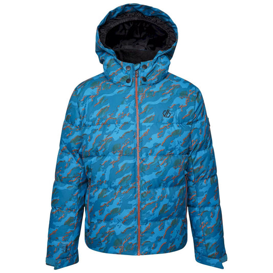 Fjord Blue - Front - Dare 2B Boys All About Camo Ski Jacket