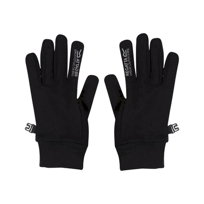 Black-Dark Grey - Back - Regatta Childrens-Kids Grippy II Lightweight Gloves