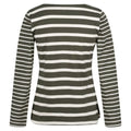 Dark Khaki-Light Vanilla - Back - Regatta Womens-Ladies Farida Striped Long-Sleeved T-Shirt
