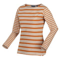 Moccasin Brown-Copper - Lifestyle - Regatta Womens-Ladies Farida Striped Long-Sleeved T-Shirt