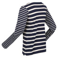 Navy-Light Vanilla - Side - Regatta Womens-Ladies Farida Striped Long-Sleeved T-Shirt