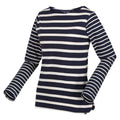 Navy-Light Vanilla - Lifestyle - Regatta Womens-Ladies Farida Striped Long-Sleeved T-Shirt
