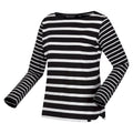 Black-Snow White - Lifestyle - Regatta Womens-Ladies Farida Striped Long-Sleeved T-Shirt