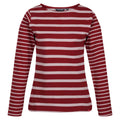 Cabernet-Lilac Chalk - Front - Regatta Womens-Ladies Farida Striped Long-Sleeved T-Shirt