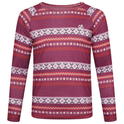 Beetroot-Powder Pink - Side - Dare 2B Childrens-Kids Amaze Base Layer Set