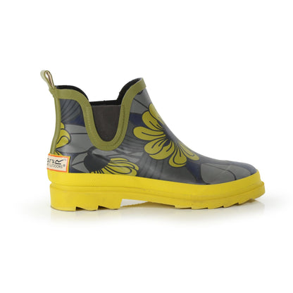 Heligan Yellow - Pack Shot - Regatta Womens-Ladies Orla Kiely Floral Ankle Wellington Boots