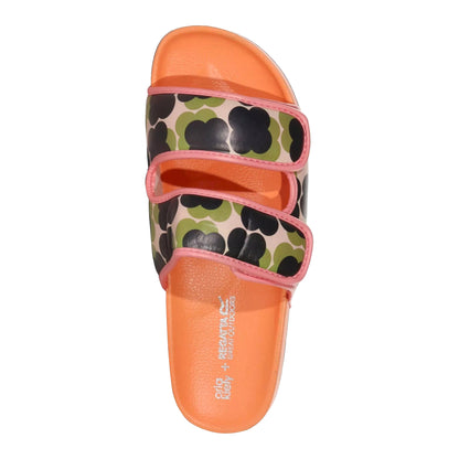 Olive - Lifestyle - Regatta Womens-Ladies Orla Twin Flower Moulded Footbed Sandals
