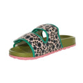 Green-Black-Pink - Close up - Regatta Womens-Ladies Orla Twin Floral Moulded Footbed Sandals
