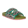 Green-Black-Pink - Front - Regatta Womens-Ladies Orla Twin Floral Moulded Footbed Sandals