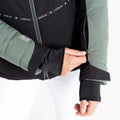 Duck Green-Black - Close up - Dare 2B Womens-Ladies Conveyed Ski Jacket